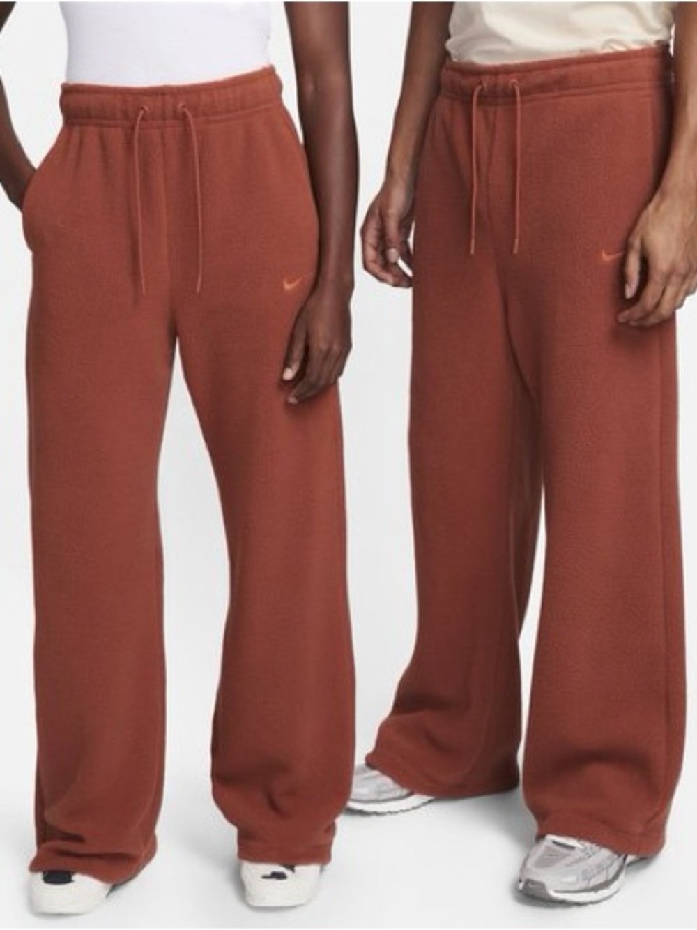 Nike women’s plush teddy fleece Sherpa wide leg pants